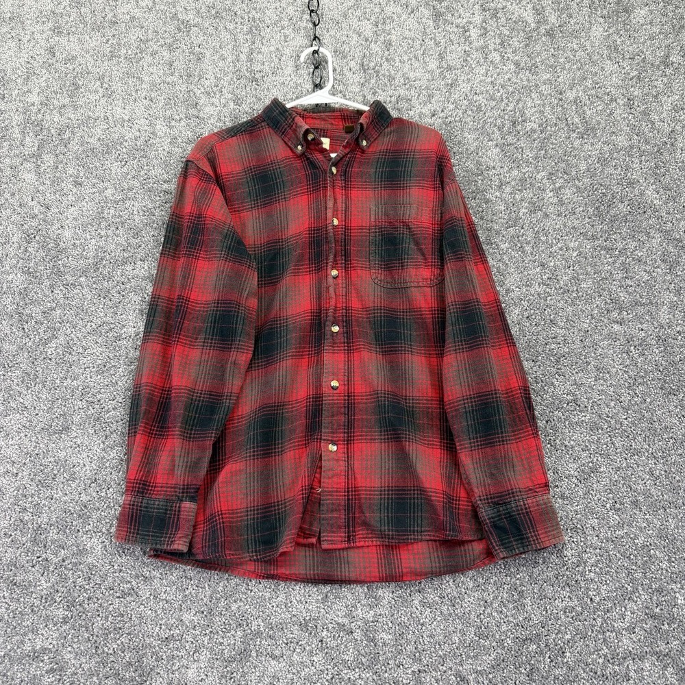 Hobbs Creek Shirt Mens Large Red Plaid Flannel Long Sleeve Button Up Casual
